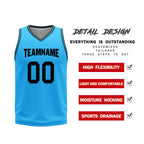 Custom Light Blue Black Los Angeles City Edition Personalized Reversible Basketball Set Sports Basketball Jersey BBJ01R-D0610-13
