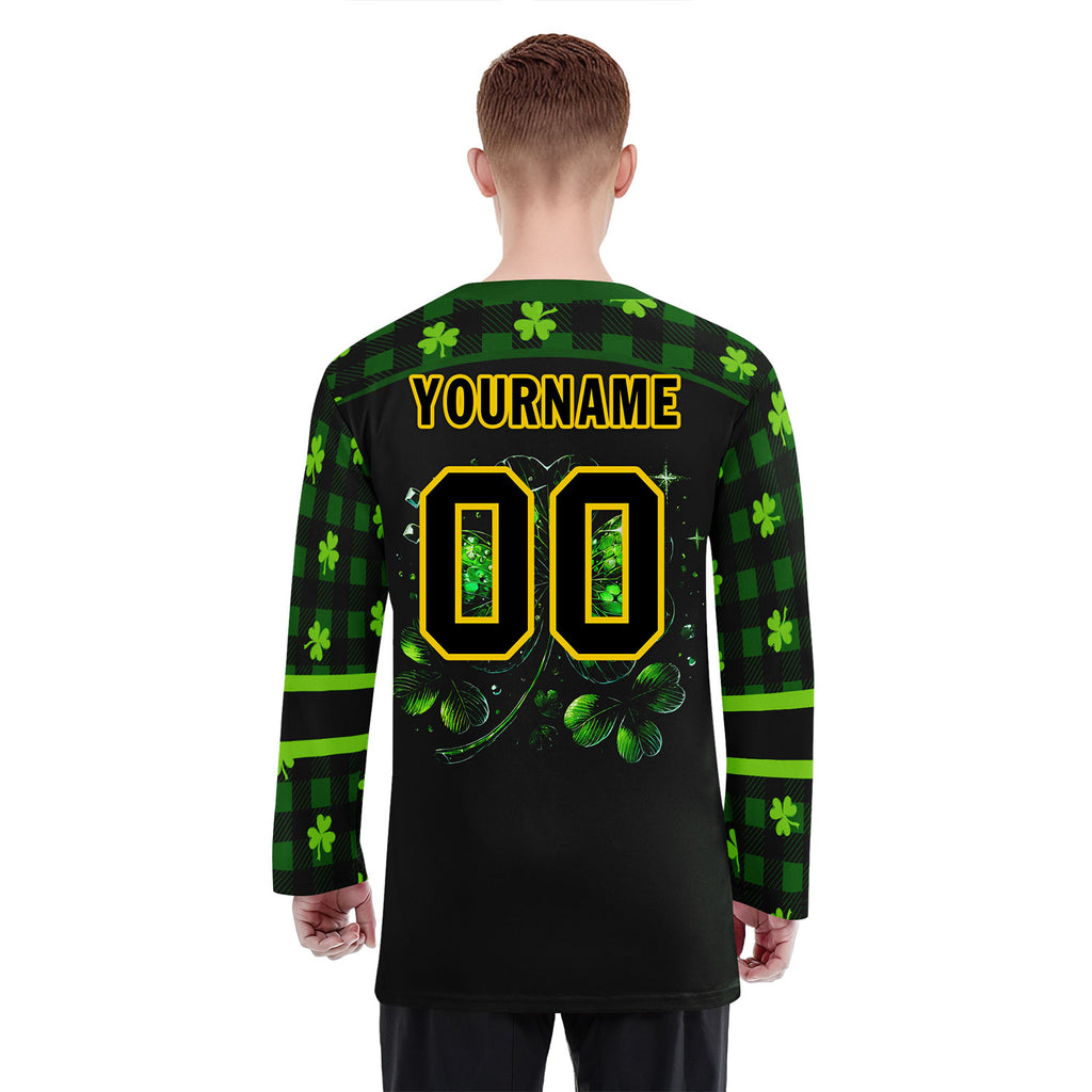 Custom Four-leaf clover Personalized Hockey Jersey HCKJ01-E0615-8