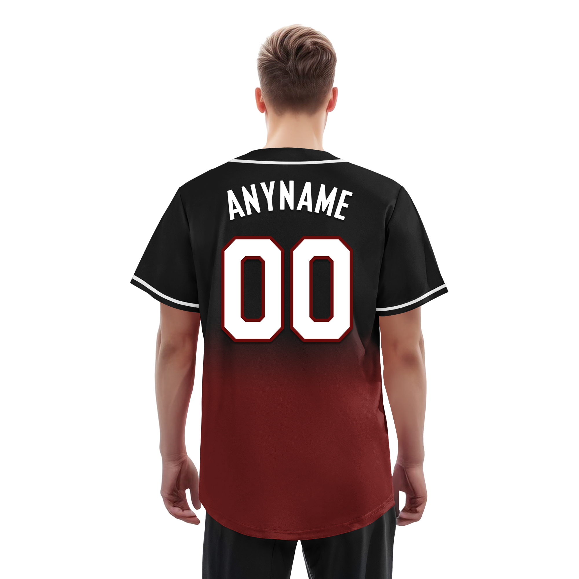 Custom Black Red Fade Fashion Personalized Authentic Baseball Jersey BSBJ01-D0a70f0