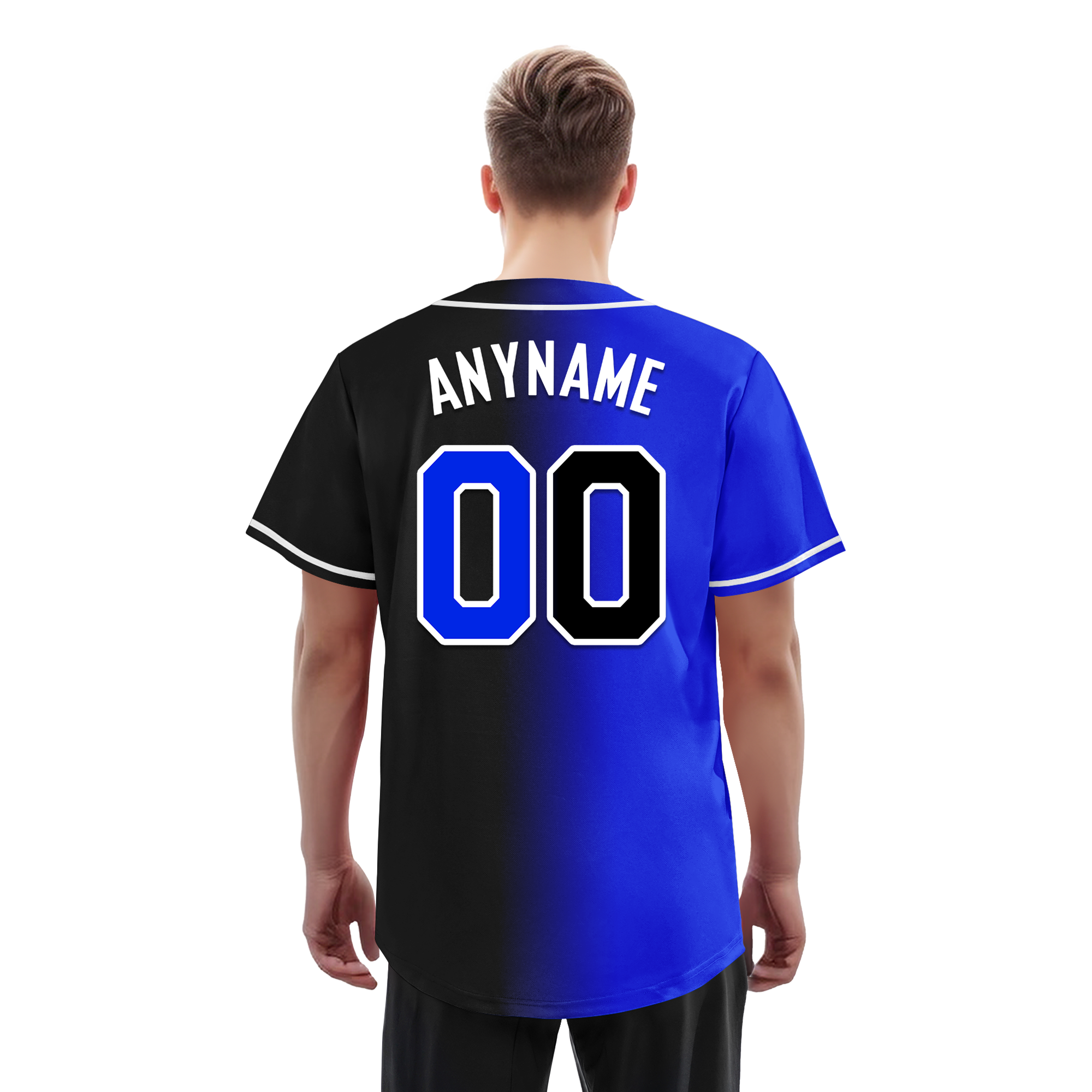 Custom Blue Black Gradient Fashion Personalized Authentic Baseball Jersey BSBJ01-D0a709e