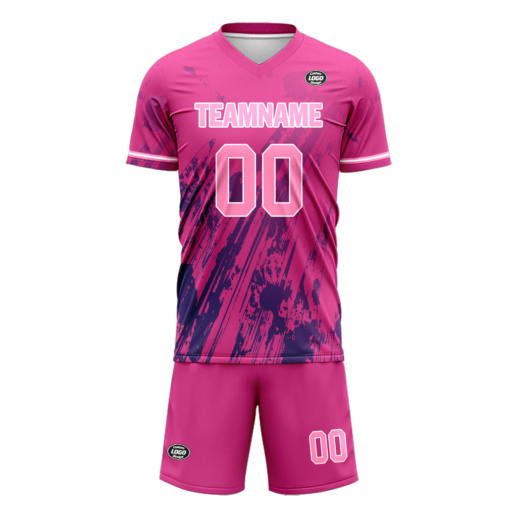 Custom Pink Soccer Sets Jersey Personalized SCJ101-D28034