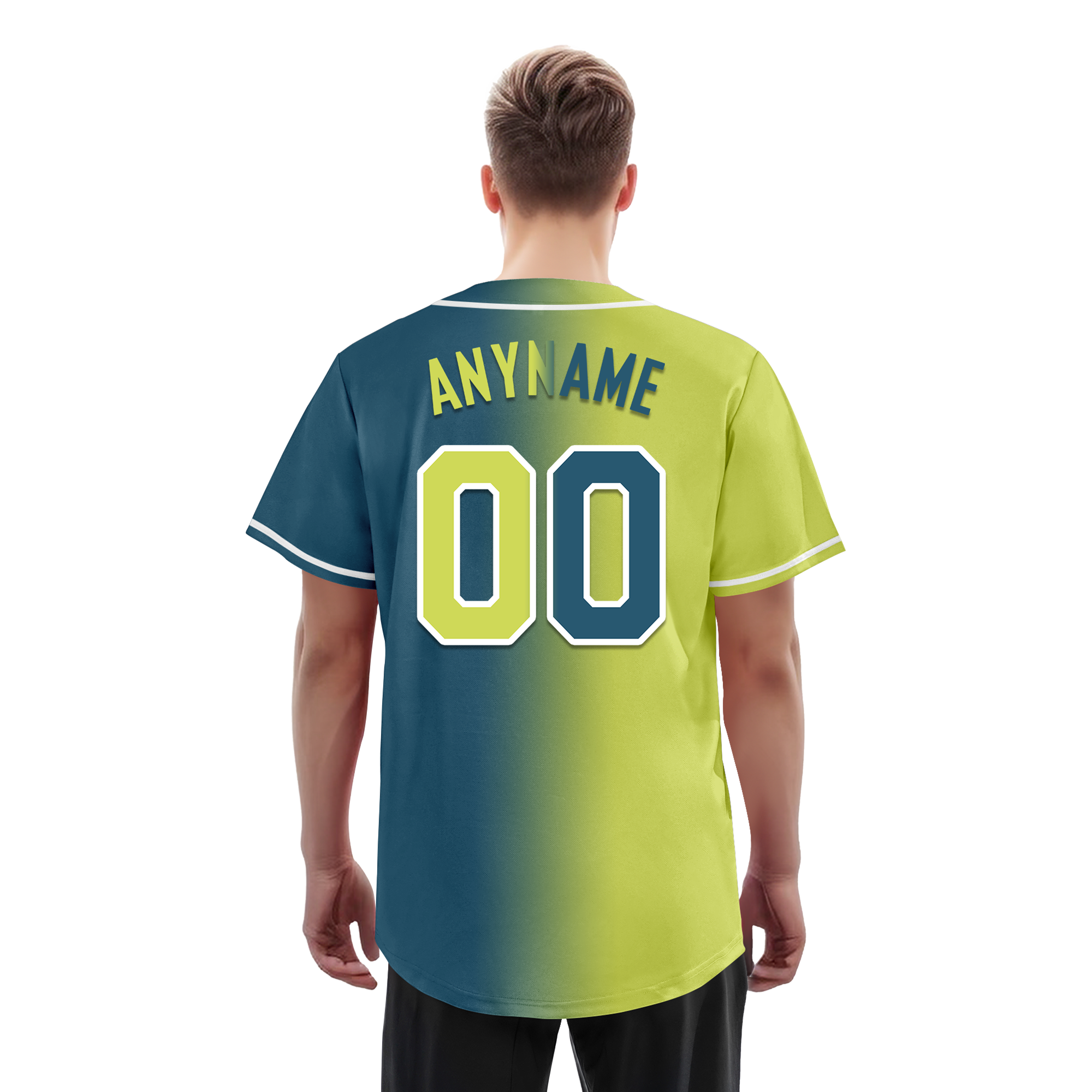 Custom Yellow Green Gradient Fashion Personalized Authentic Baseball Jersey BSBJ01-D0a709d