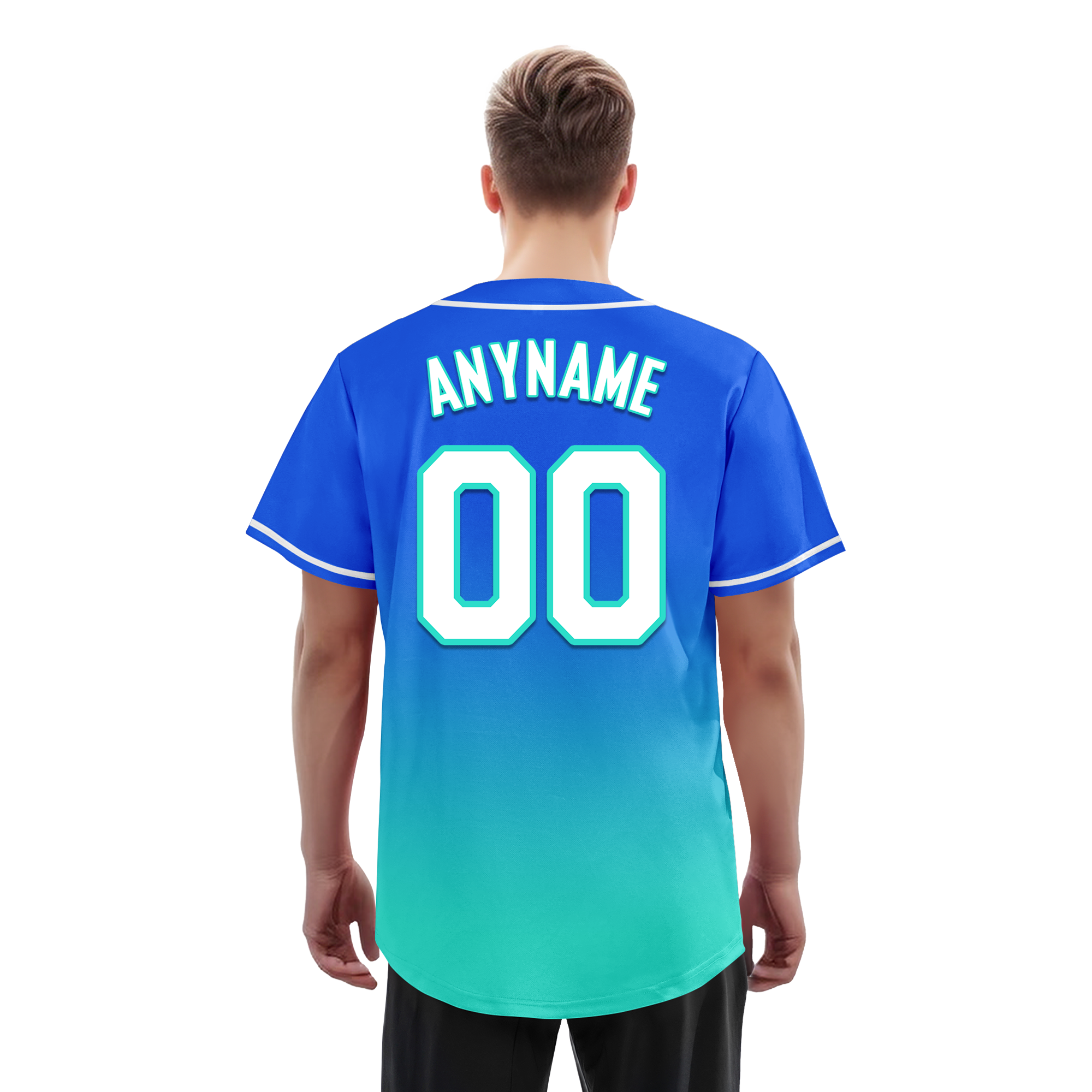 Custom Blue Cyan Fade Fashion Personalized Authentic Baseball Jersey BSBJ01-D0a70d8