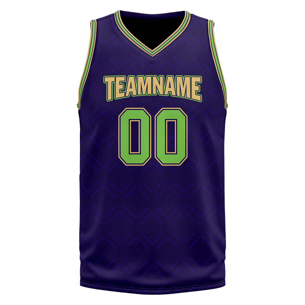 Custom Purple Green Gold City Edition Personalized Sports Uniform Authentic Basketball Jersey BBJ01-D06101-19