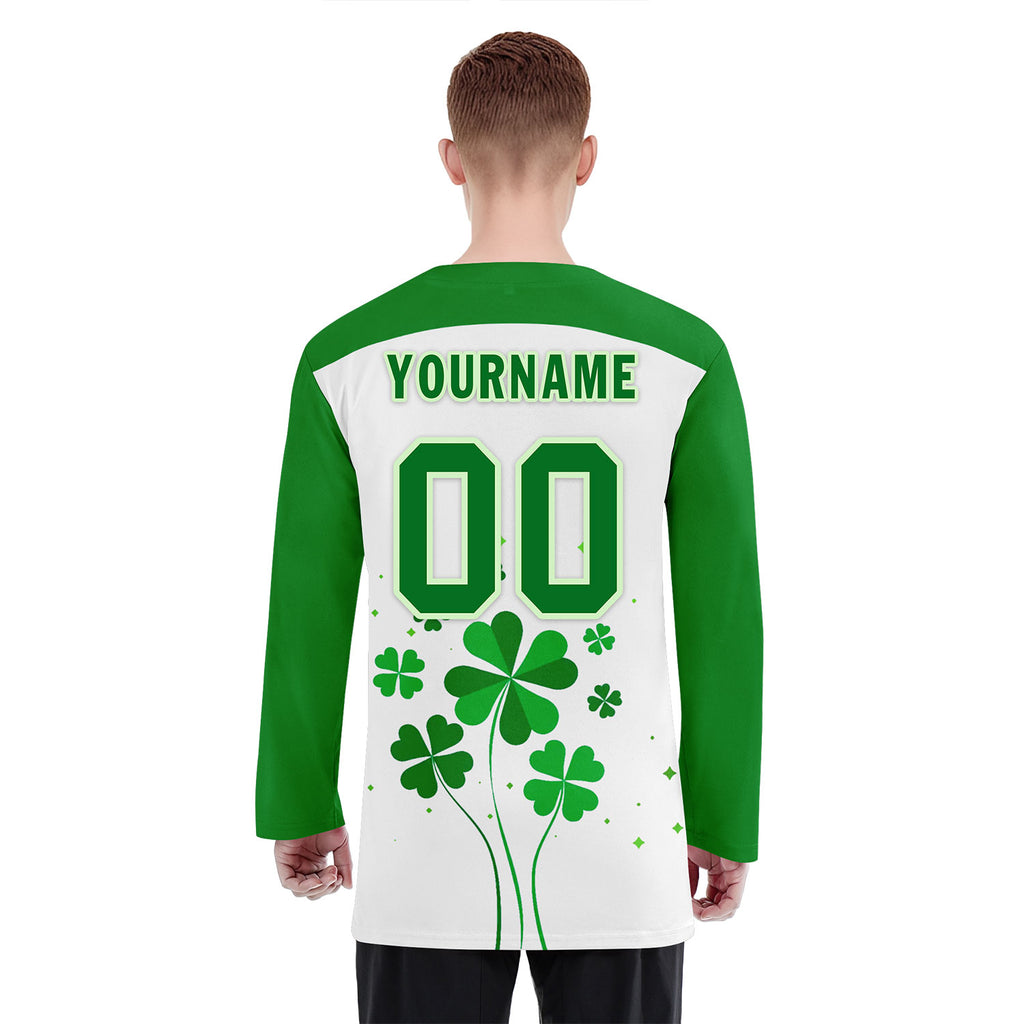 Custom Four-leaf clover Personalized Hockey Jersey HCKJ01-E0615-2