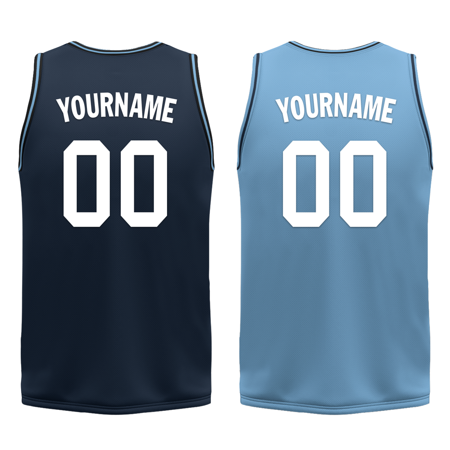 Custom Blue Classic Style Reversible Basketball Uniform Personalized COOLMAX BBJR-D017032