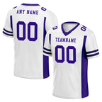 Custom White Purple Striped Sleeves Personalized Authentic Football Jersey FBJ02-D06059