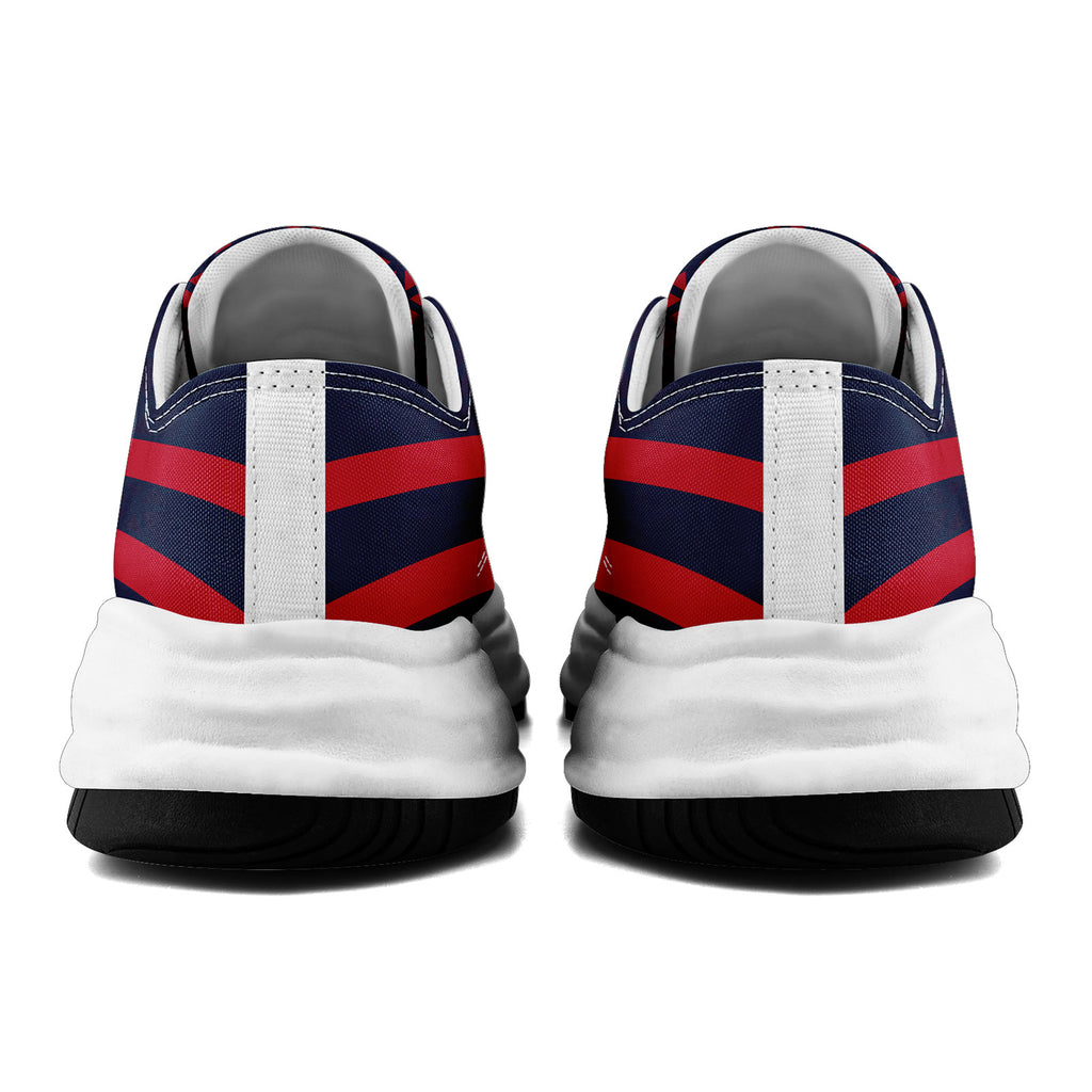 Custom Blue White Massachusetts Football Jersey and Sports Shoes Combo Offer Personalized Combo ZH-D023031-26