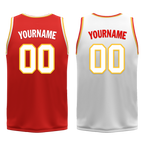 Custom Red White Classic Style Reversible Basketball Uniform Personalized COOLMAX BBJR-D017027