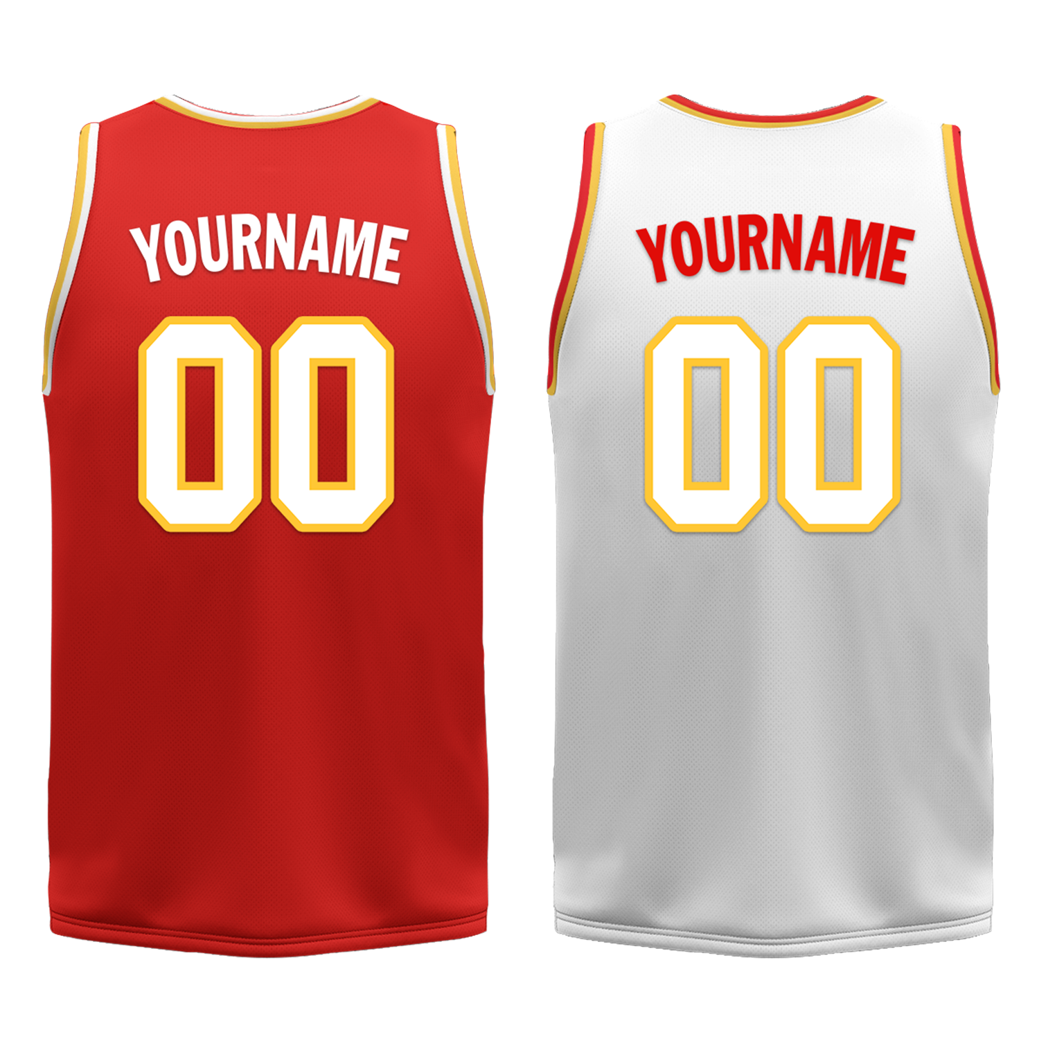 Custom Red White Classic Style Reversible Basketball Uniform Personalized COOLMAX BBJR-D017027