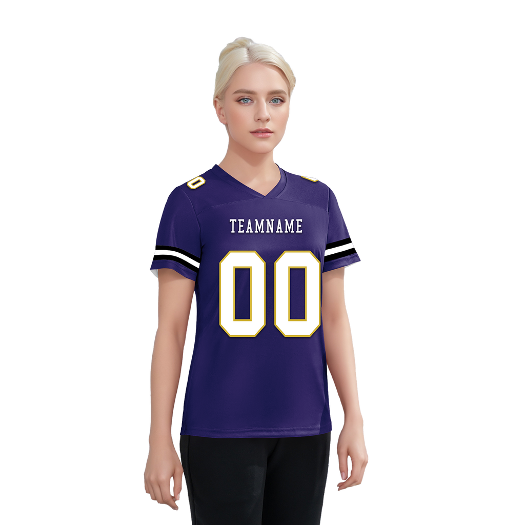 Custom Purple Classic Style Personalized Authentic Football Jersey FBJ02-bd0a70cb