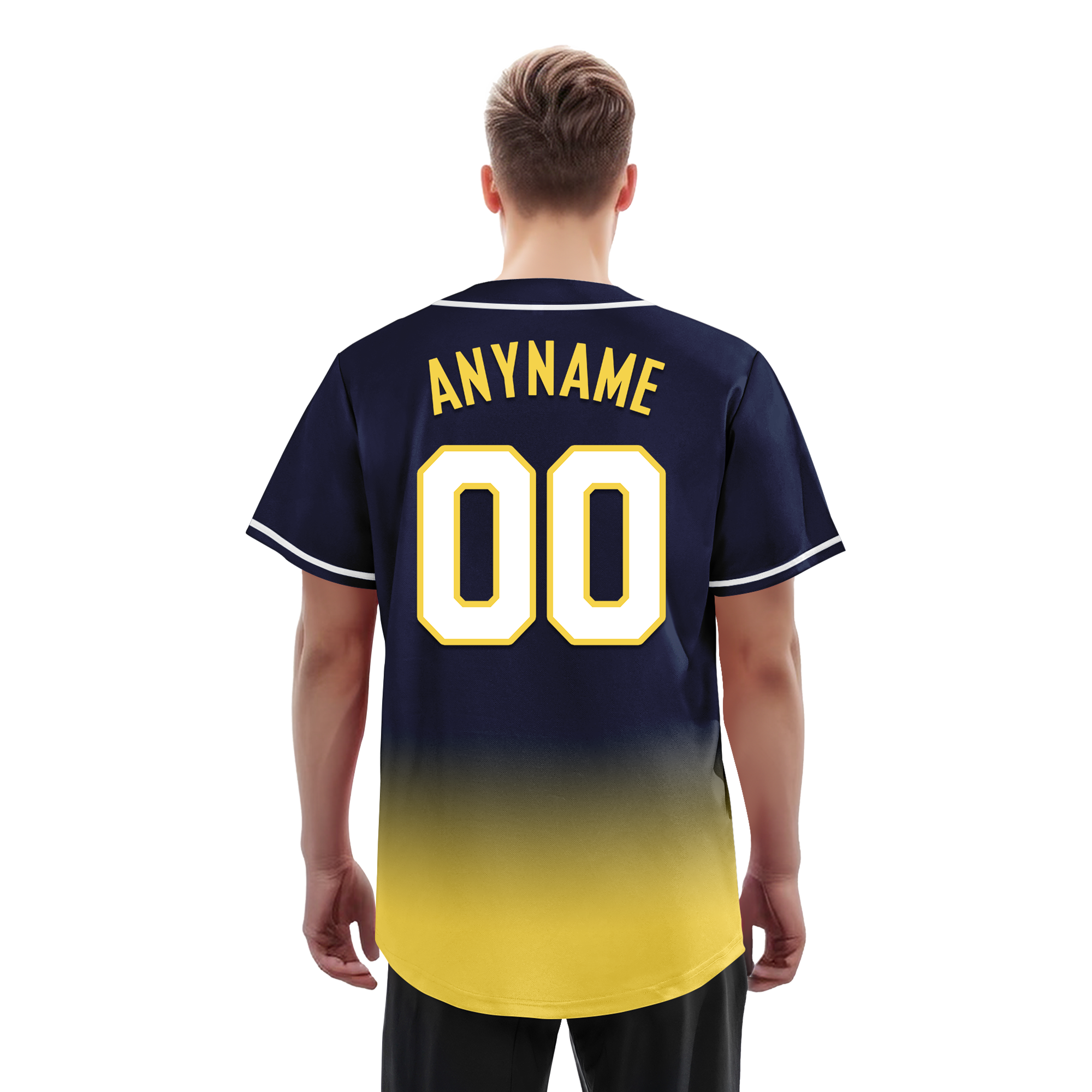 Custom Blue Yellow Fade Fashion Personalized Authentic Baseball Jersey BSBJ01-D0a70e9