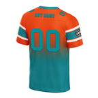 Custom Orange Blue Miami Personalized Authentic Football Jersey FBJ02-D020249-24