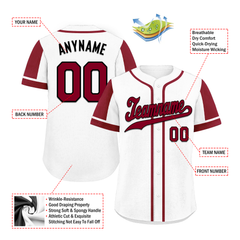 Custom White Red Raglan Sleeves Personalized Authentic Baseball Jersey BSBJ01-D017163