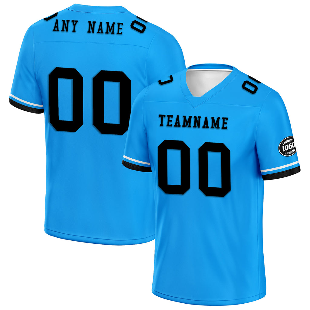 Custom Blue Carolina Personalized Authentic Football Jersey FBJ02-D020263-5