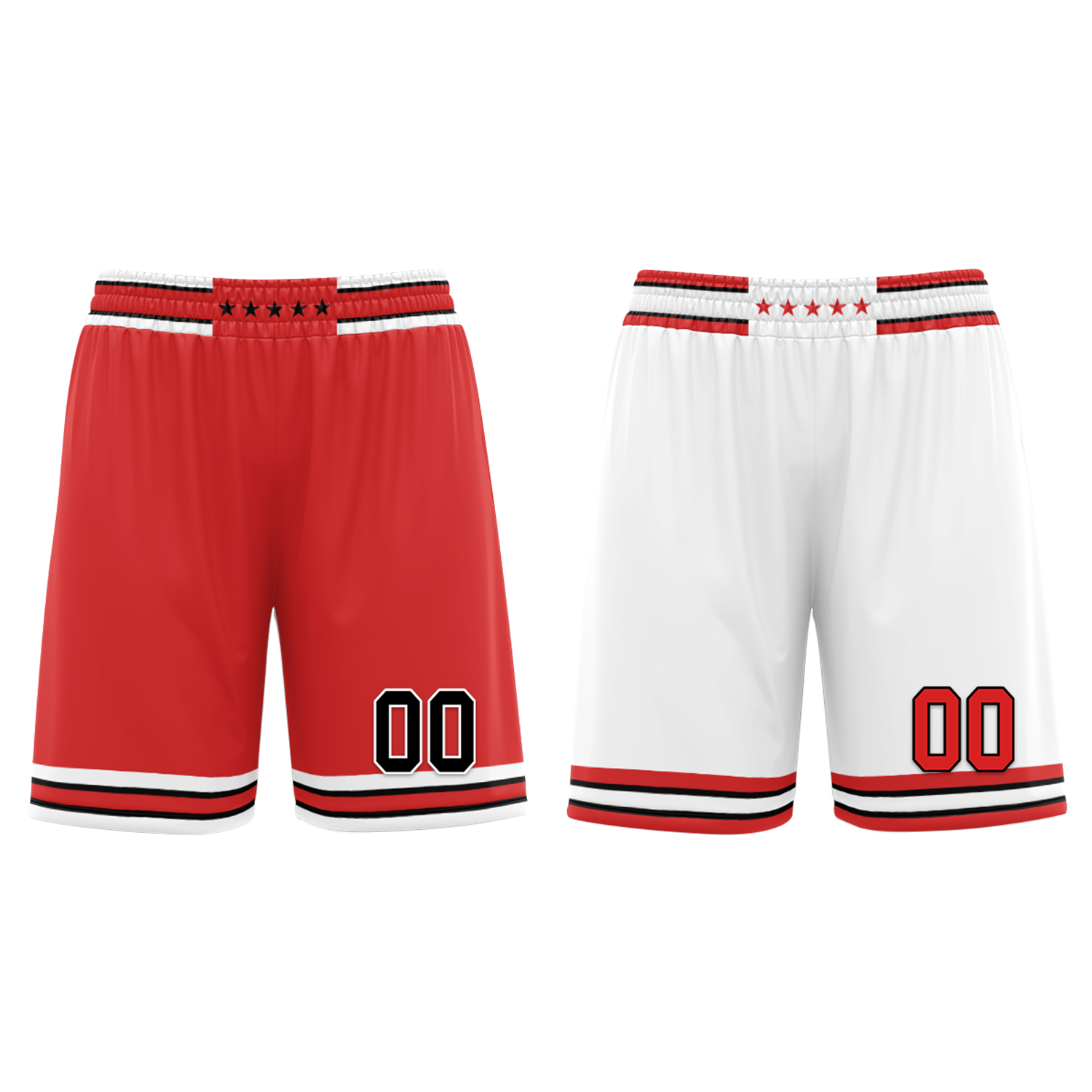 Custom Red White Classic Style Reversible Basketball Uniform Personalized COOLMAX BBJR-D017005