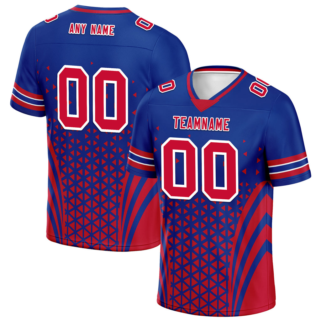 Custom Blue Red New York Personalized Authentic Football Jersey FBJ02-D023033-4