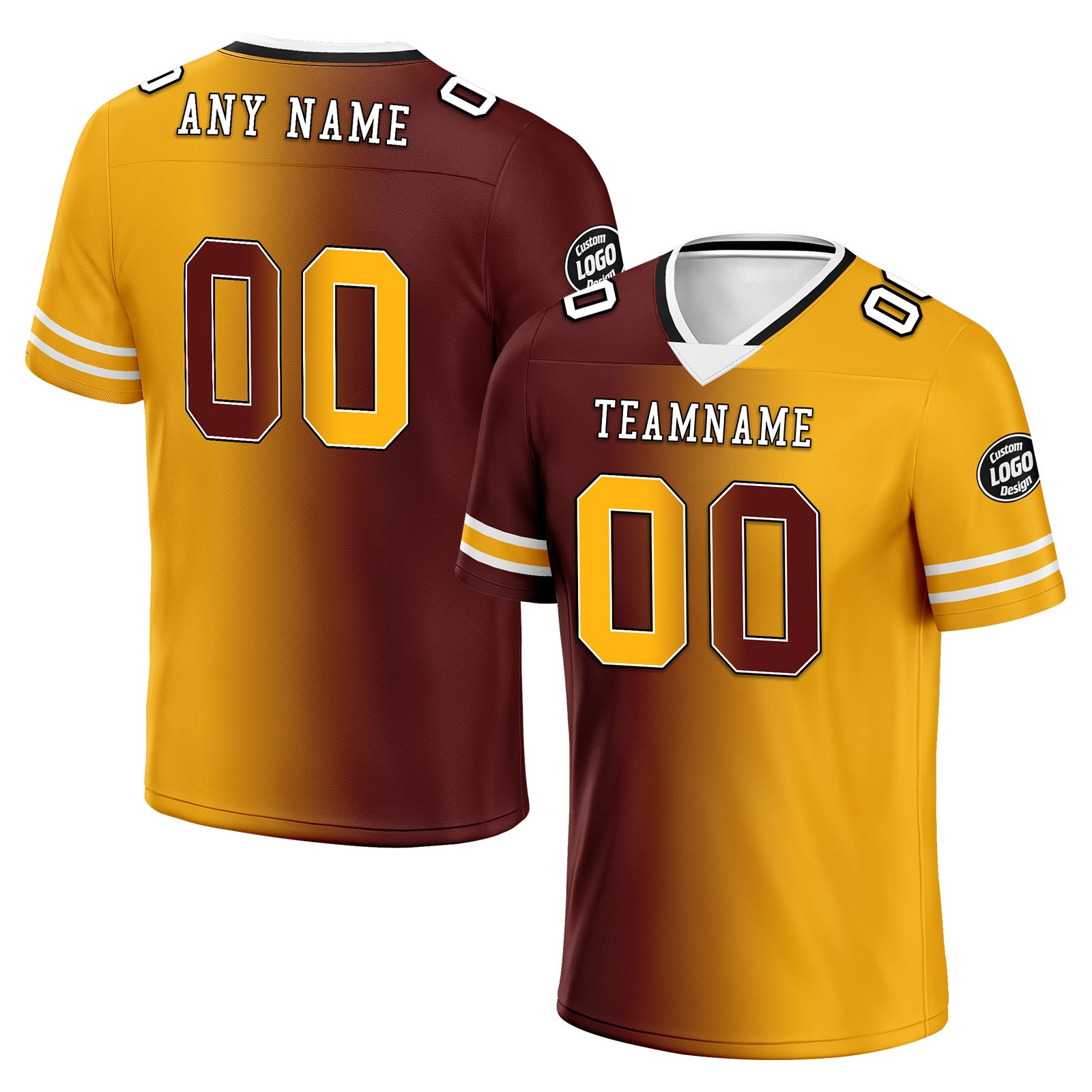 Custom Yellow Red Washington Personalized Authentic Football Jersey FBJ02-D028017-16