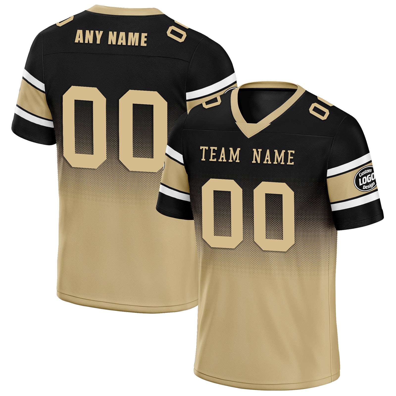 Custom Black Yellow New Orleans Personalized Authentic Football Jersey FBJ02-D020249-19