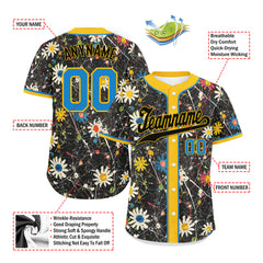 Custom Graffiti Pattern Abstract Floral Patterns Personalized Authentic Baseball Jersey BSBJ01-D020171-3