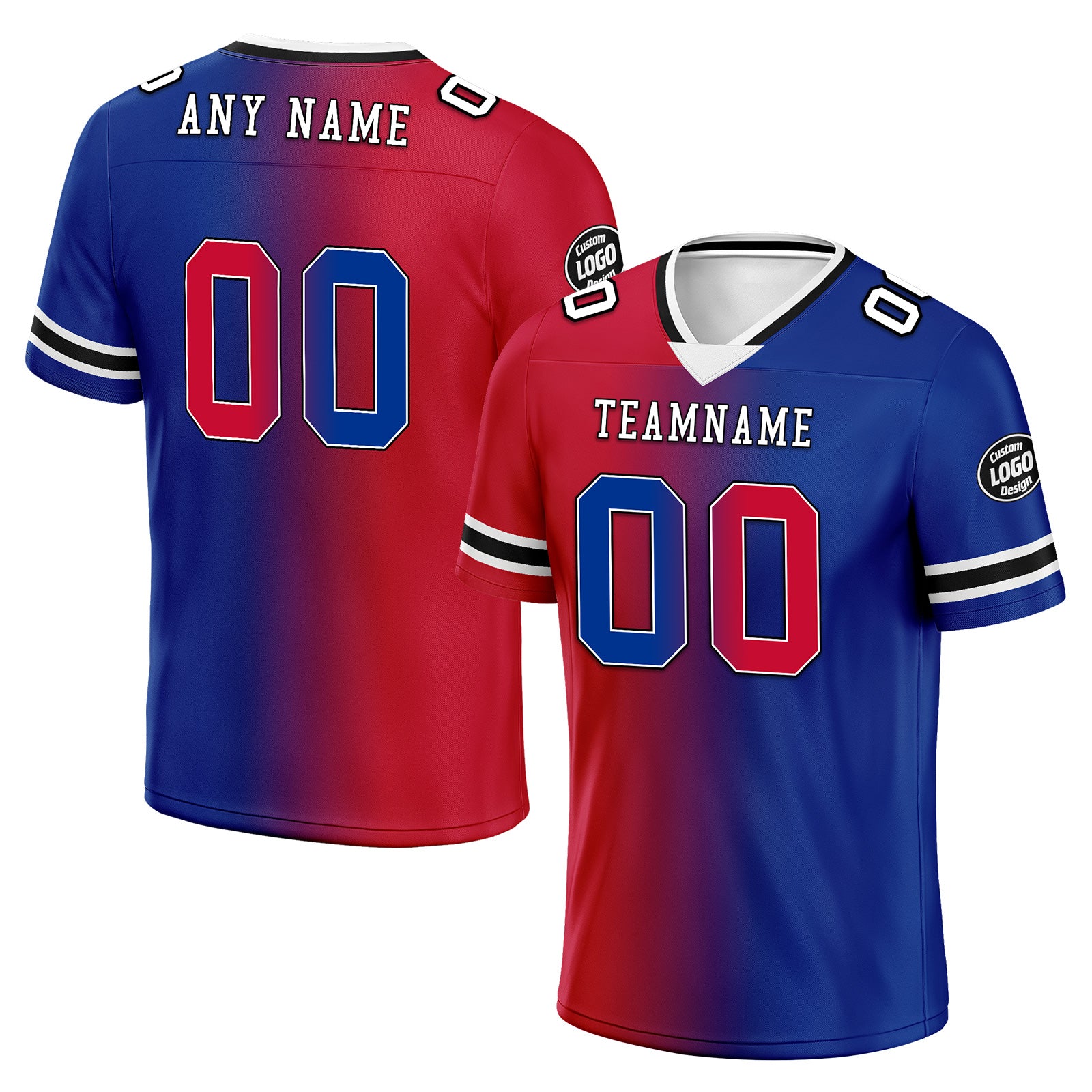 Custom Blue Red New York Personalized Authentic Football Jersey FBJ02-D028017-18