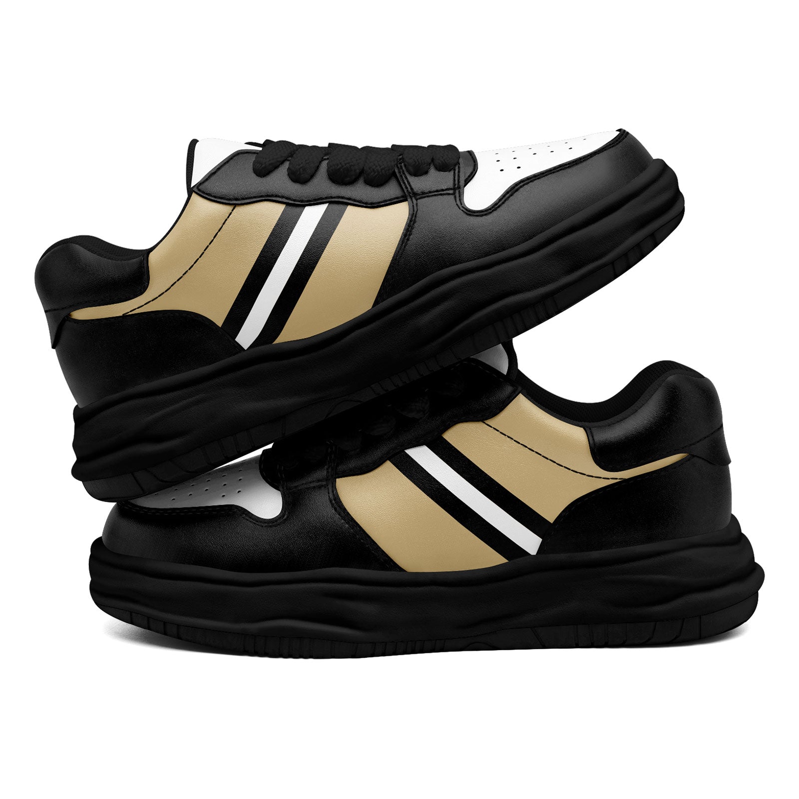 Custom Black Gold New Orleans Shoes Personalized Sneaker FN032-D020389-19