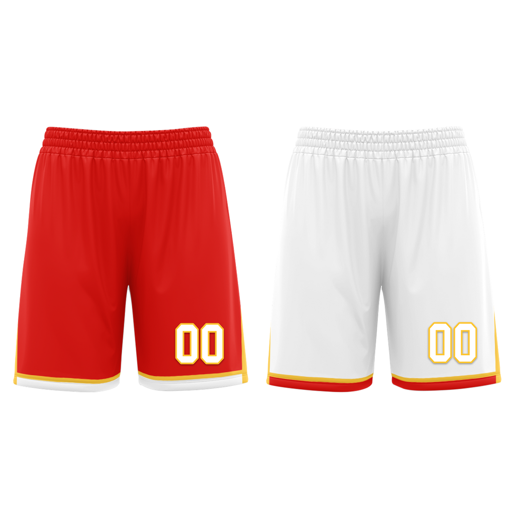 Custom Red White Classic Style Reversible Basketball Uniform Personalized COOLMAX BBJR-D017027