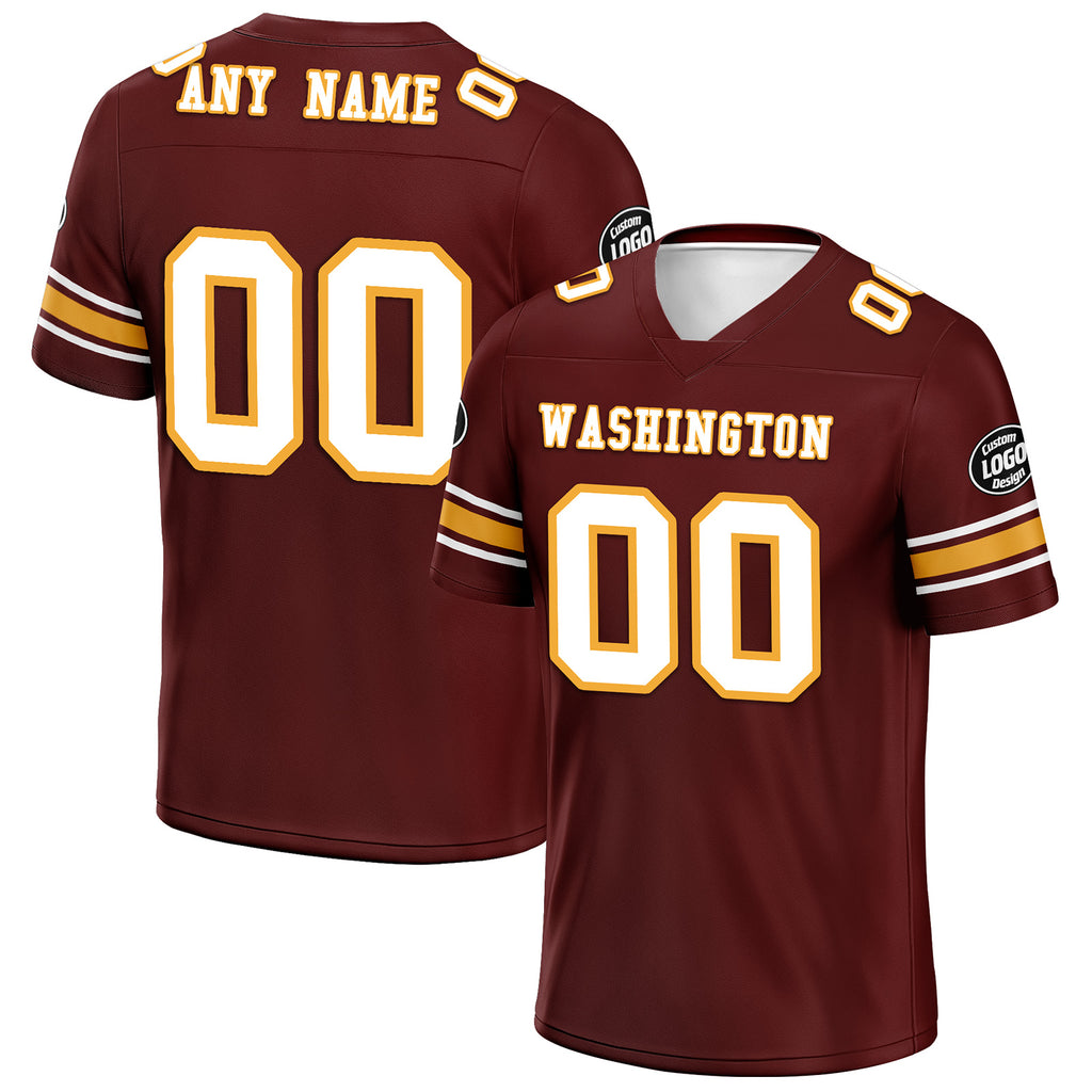 Custom Red Washington Personalized Authentic Football Jersey FBJ02-D020256-16
