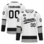 Custom White Grey Personalized Hockey Jersey HCKJ01-D0a70e7