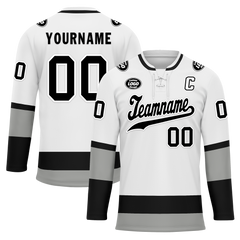 Custom White Grey Personalized Hockey Jersey HCKJ01-D0a70e7