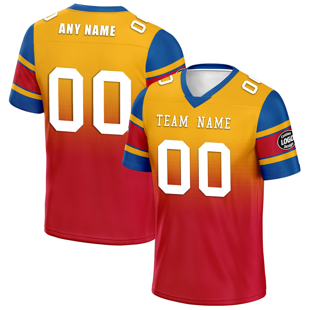 Custom Yellow Red Pittsburgh Personalized Authentic Football Jersey FBJ02-D020249-30