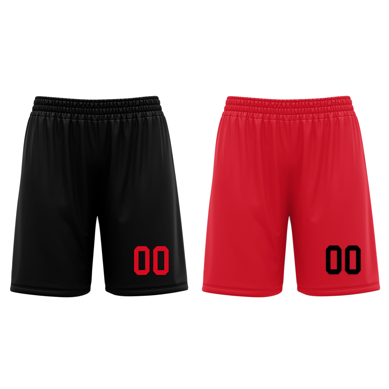 Custom Black Red Classic Style Reversible Basketball Uniform Personalized COOLMAX BBJR-D017018