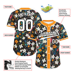 Custom Graffiti Pattern Abstract Floral Patterns Personalized Authentic Baseball Jersey BSBJ01-D020171-10