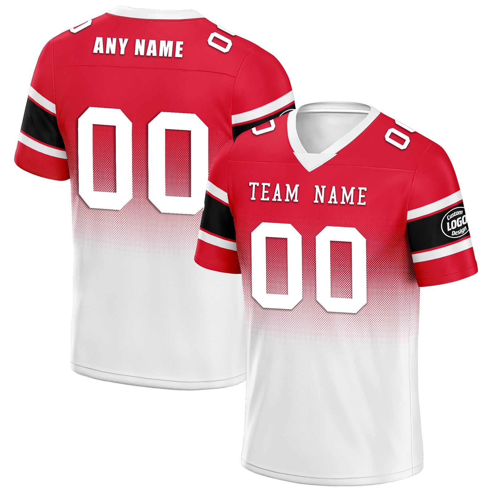 Custom Red White Kansas City Personalized Authentic Football Jersey FBJ02-D020249-18
