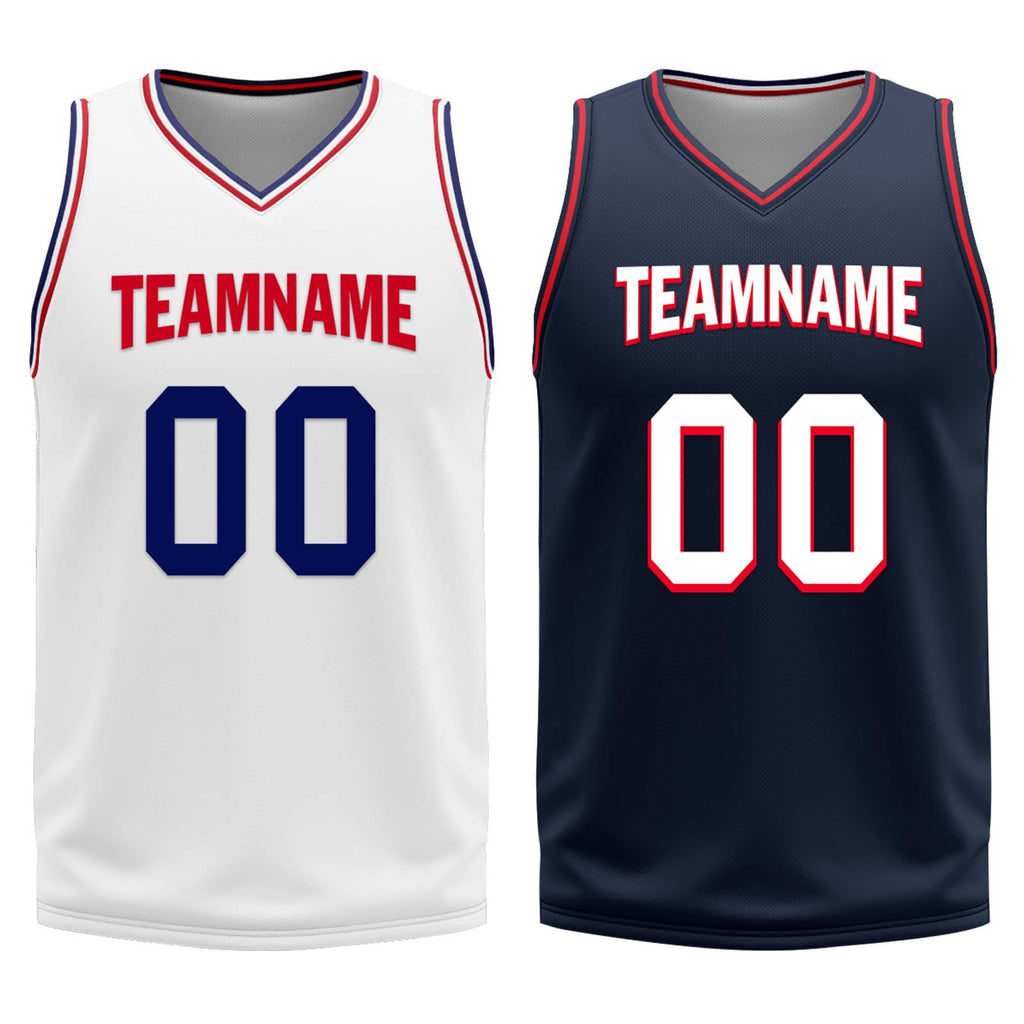 Custom White Red Black Philadelphia City Edition Personalized Reversible Basketball Set Sports Basketball Jersey BBJ01R-D0610-23