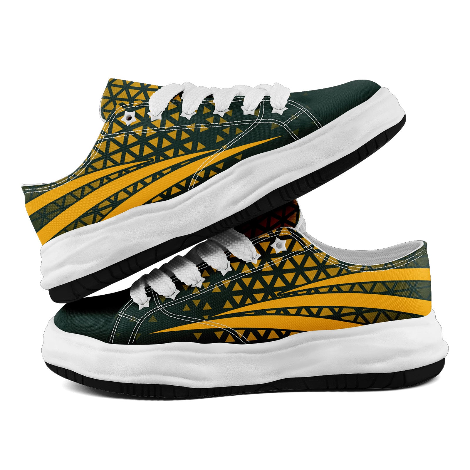 Custom Green Yellow Wisconsin Football Jersey and Sports Shoes Combo Offer Personalized Combo ZH-D023031-13