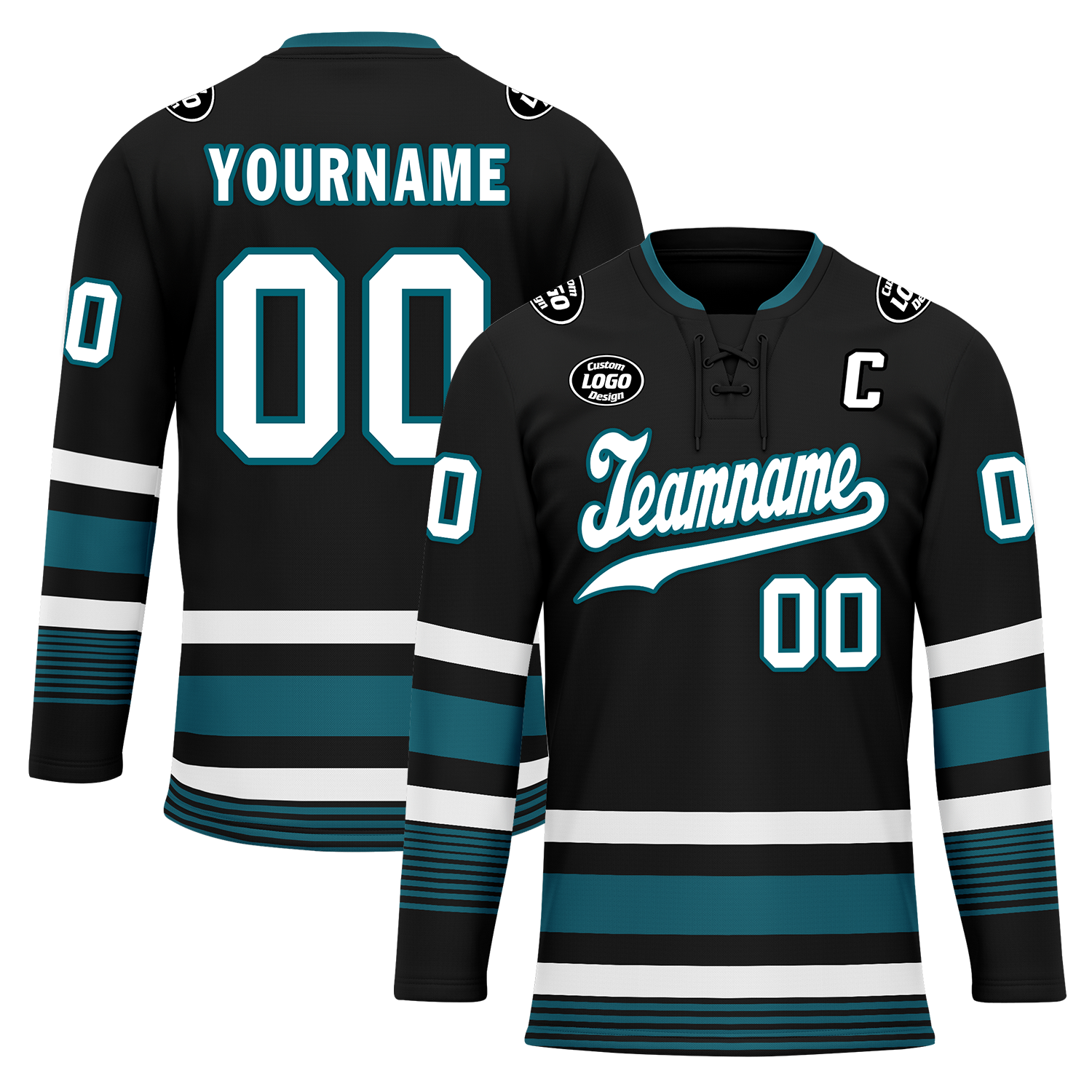 Custom Black Personalized Hockey Jersey HCKJ01-D0a70d0
