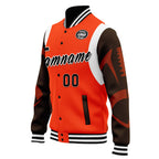 Custom Orange Cleveland Jacket Bomber Full-Snap Varsity Letterman Personalized Jacket FZ005-D025004-11