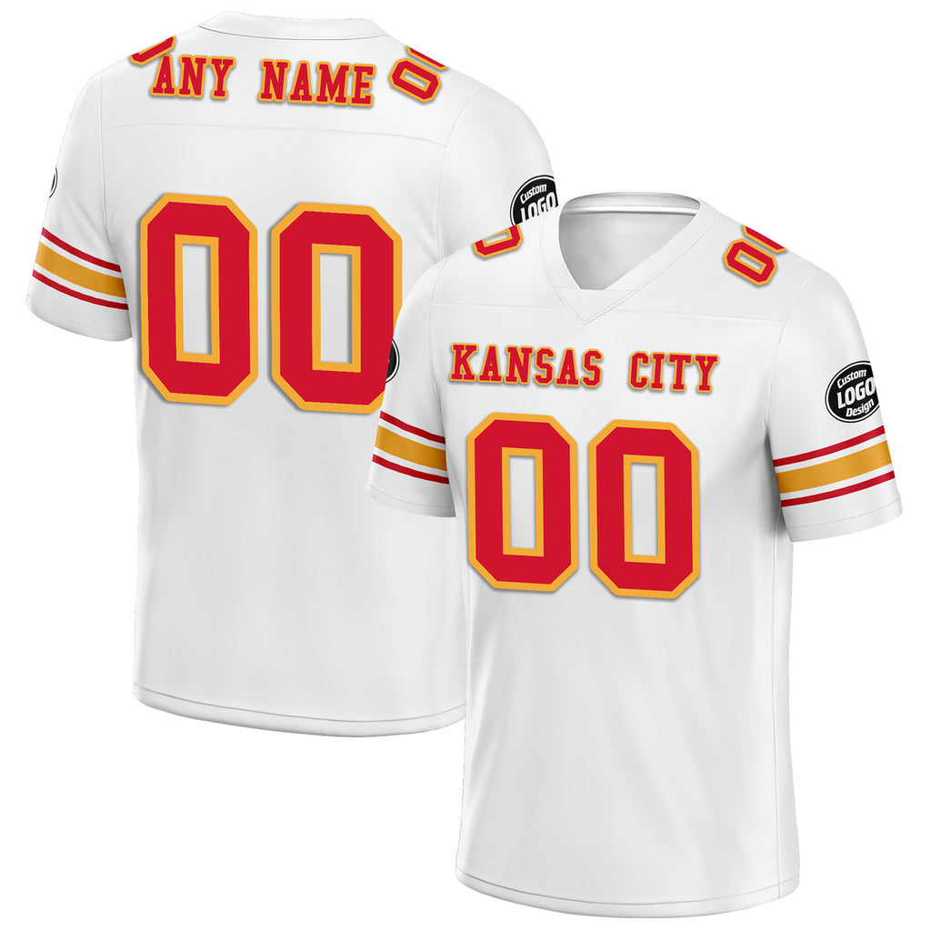 Custom White Kansas City Personalized Authentic Football Jersey FBJ02-D020256-24