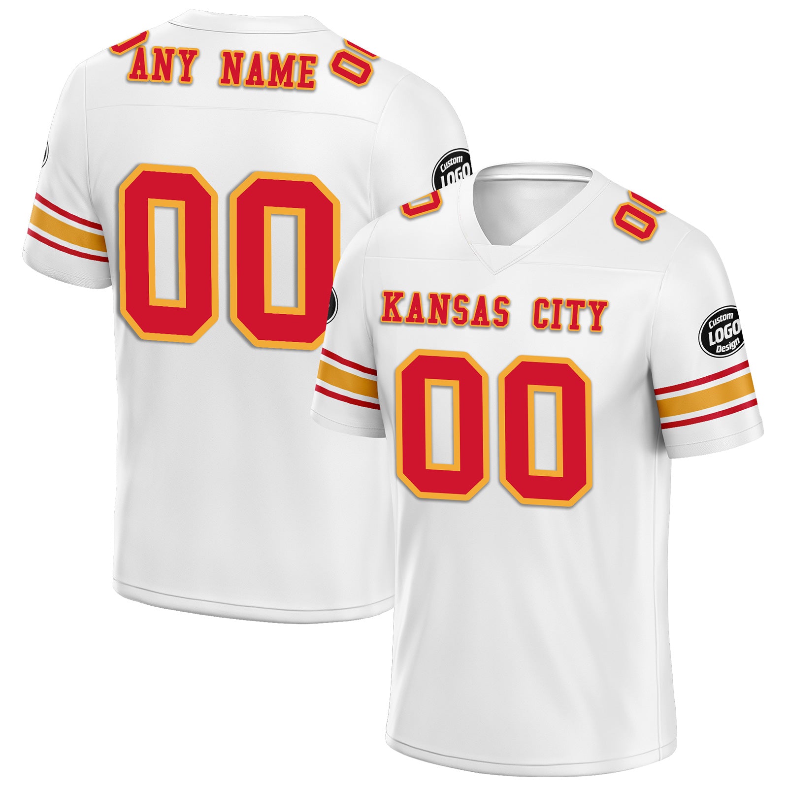 Custom White Kansas City Personalized Authentic Football Jersey FBJ02-D020256-24