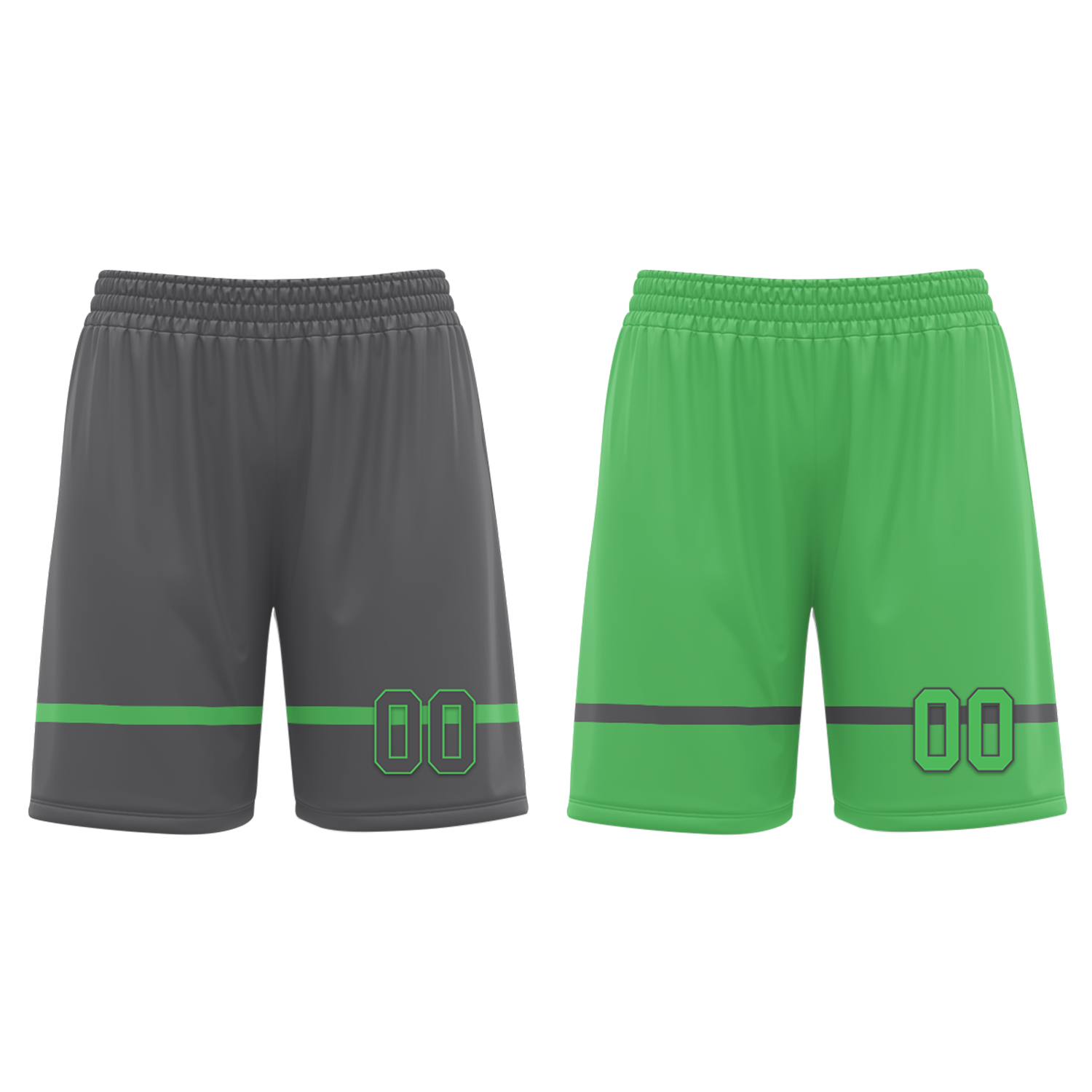 Custom Gray Green Classic Style Reversible Basketball Uniform Personalized COOLMAX BBJR-D017046