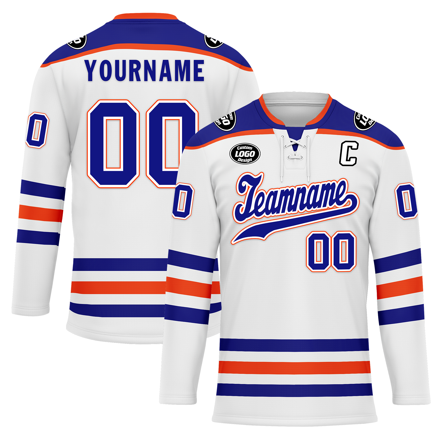 Custom White Blue Personalized Hockey Jersey HCKJ01-D0a70c7