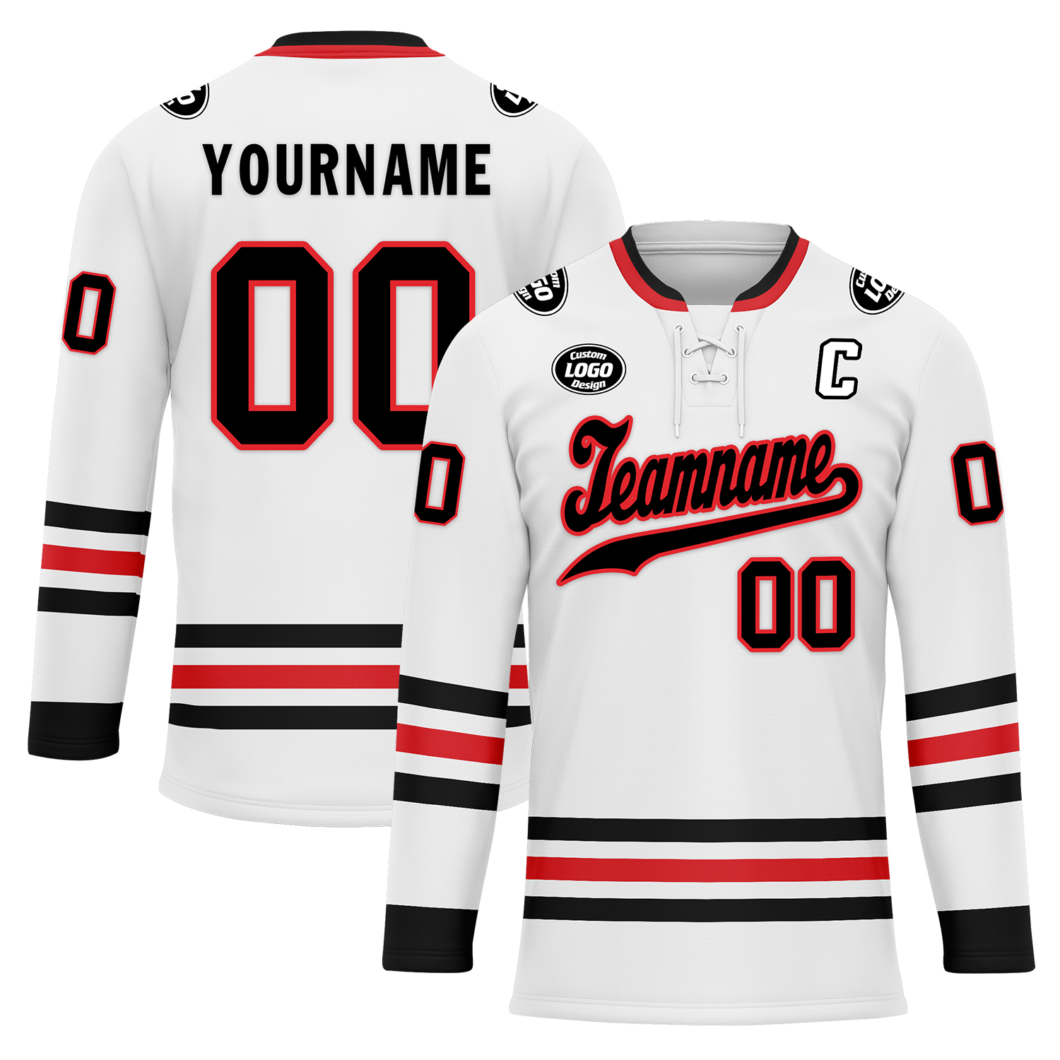 Custom White Personalized Hockey Jersey HCKJ01-D0a70be