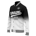 Custom Black White Fade Fashion Jacket Bomber Full-Snap Varsity Letterman Personalized Jacket FZ005-D020229-1