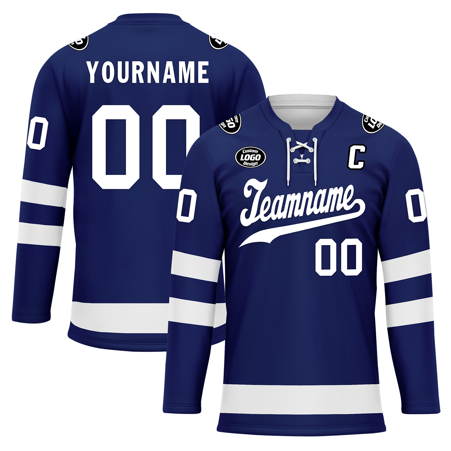 Custom Blue White Personalized Hockey Jersey HCKJ01-D0a70bc