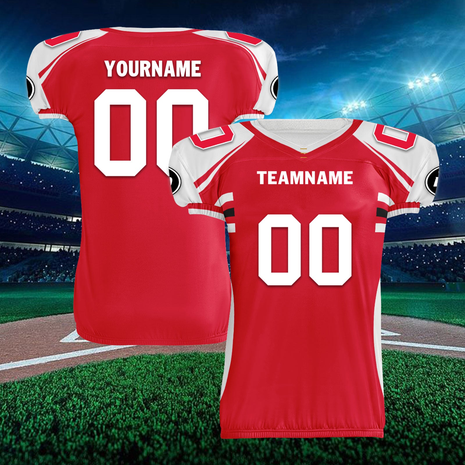 Custom Red White Missouri High-Performance American Football Jersey FBJ06-D023001-18