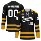 Custom Black Yellow Personalized Hockey Jersey HCKJ01-D0a70ee