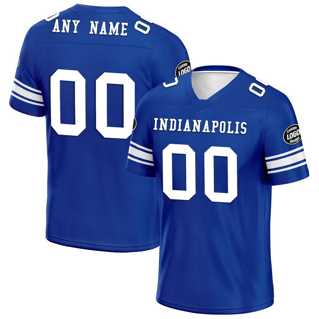 Custom Royal Indianapolis Personalized Authentic Football Jersey FBJ02-D020256-26