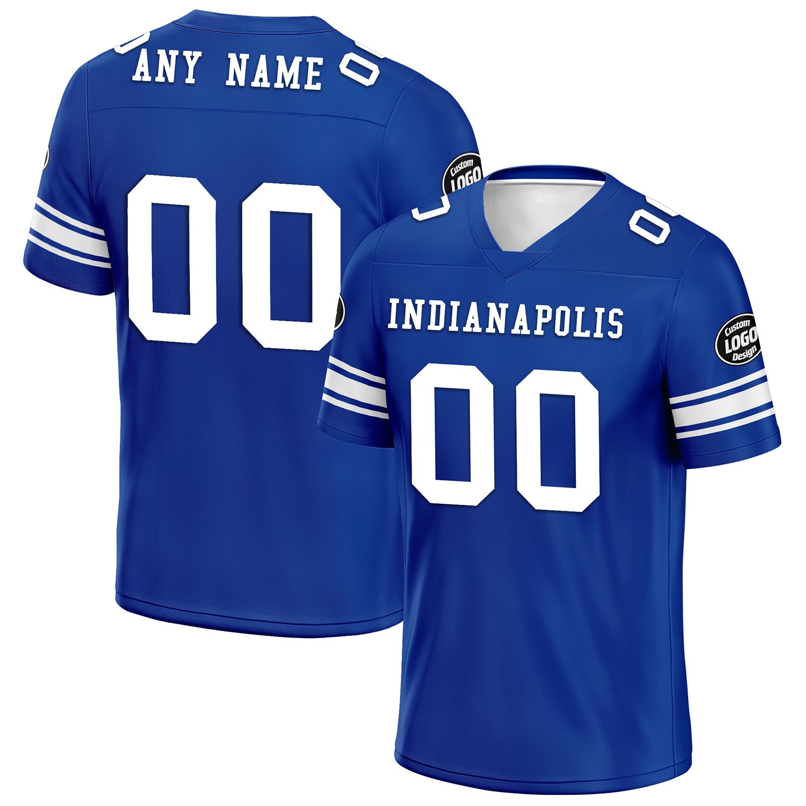 Custom Royal Indianapolis Personalized Authentic Football Jersey FBJ02-D020256-26