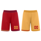 Custom Red Yellow Classic Style Reversible Basketball Uniform Personalized Ordinary BBJR-D017011